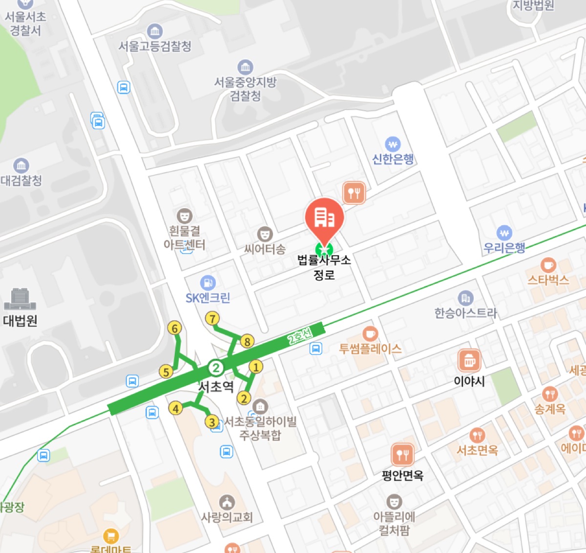 법률사무소 정로 위치 지도